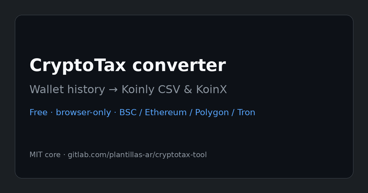 CryptoTax converter screenshot 1